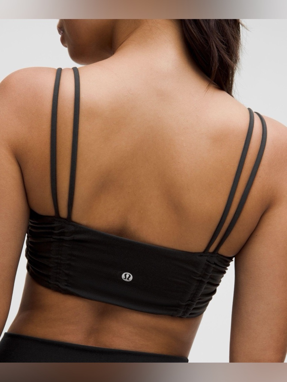 New Lululemon Ruched Yoga Bra - Black Shimmer
